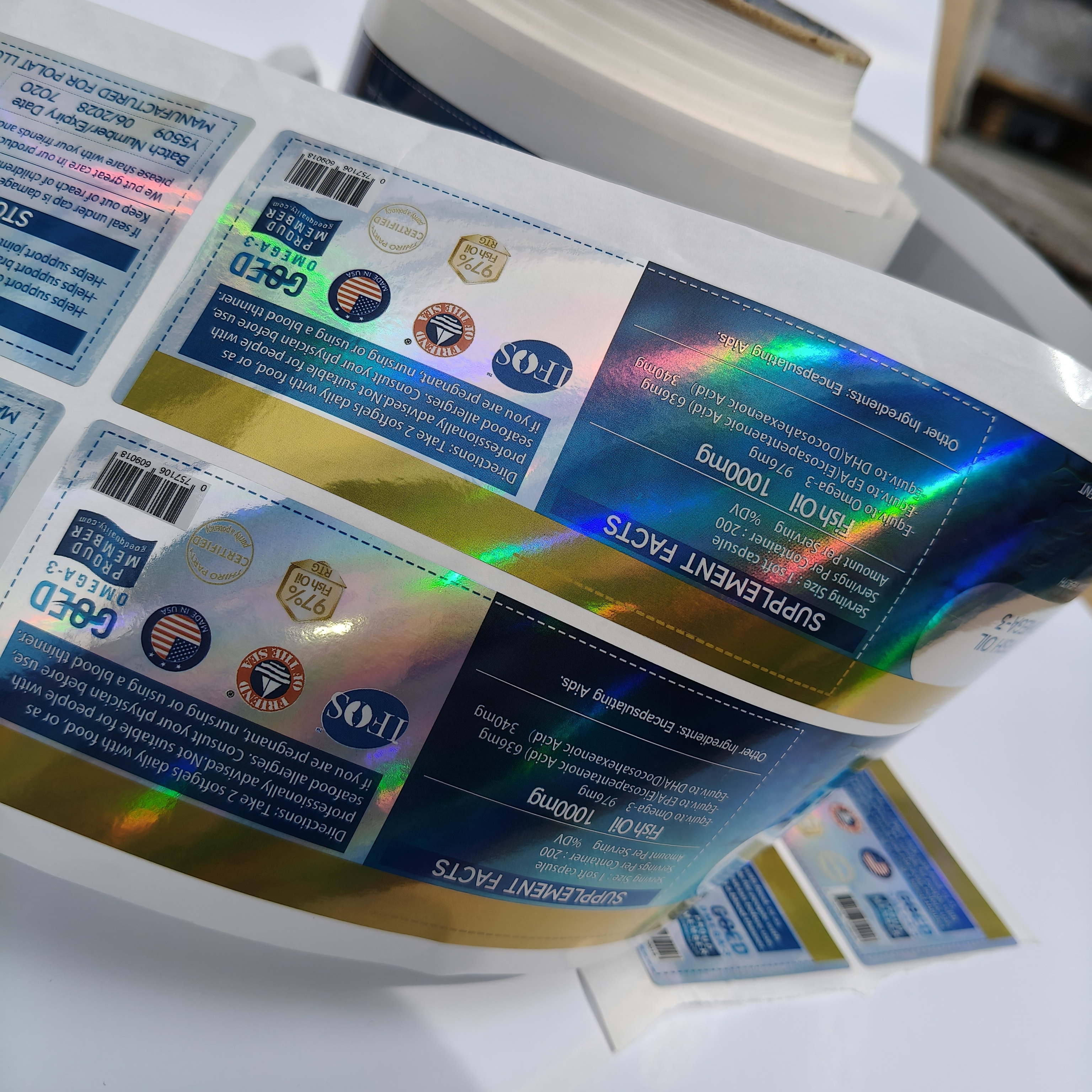 Printing Durable Eco-Friendly Chemical Supplement Medicine Bottle Label Laser Medical Pill Bottle Label