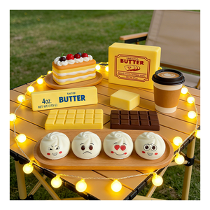 Interactive Food <b>Squishy</b> Set Butter Chocolate Bread Dumpling Slow Rising Soft PU Foam Squeeze Toy Anxiety Relief Gift - Product Image 6