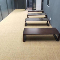 Tapis en sisal naturel tissé à la machine, à poils moyens, écologique, en rouleau, avec envers antidérapant pour salon et hôtel