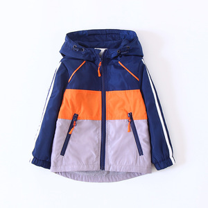 New 2017 <b>Children's</b> Plain Color Combination No Inner Lining Fabric Hoodie <b>Jackets</b> With Zippers - Product Image 3