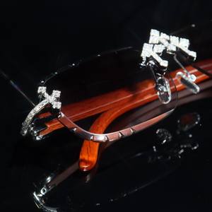 Nieuw Ontwerp Stijlvolle Pass Diamant <span class=keywords><strong>Tester</strong></span> S925 Zilver Iced Out Moissanite Cross Custom Hiphop Zonnebril Voor Mannen Vrouwen - Product Image 6