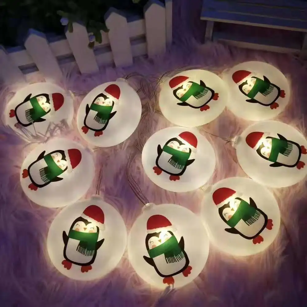 Wholesale Plastic Pendant Penguin Battery Power Light Chain for Christmas Decoration Led Holiday Decoration Light