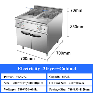 Thương mại thiết bị nhà bếp 9KW 380V tủ điện nồi chiên sâu đơn/đôi Tank pháp khoai tây chiên gà <span class=keywords><strong>Fryer</strong></span> cho nhà hàng - Product Image 6