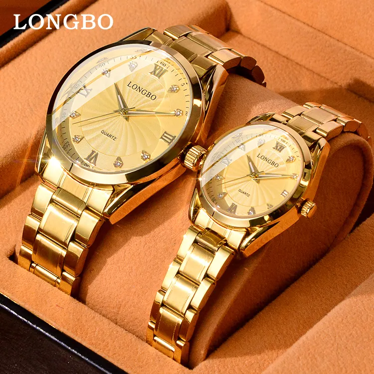 LONGBO men's designer watches famous brands women suppliers watches wholesale bulk couples watch set