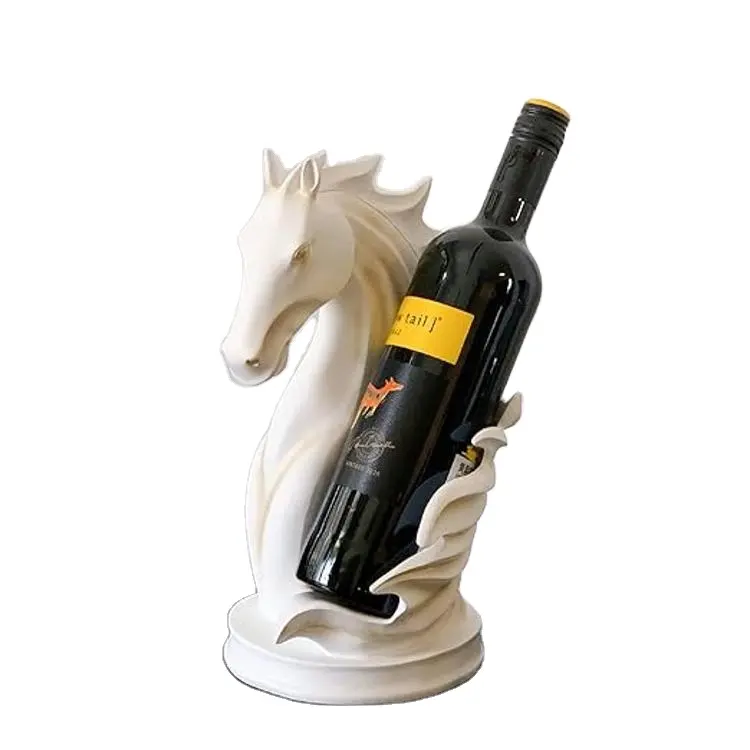 Wijnfles Houder Wijnrekken Paardenbeeld Wijnkelder Decoratieve Opslag, Paard Sculptuur Decor Geschenken Voor Meisje Vrouwen Blanken Mannen