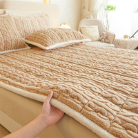Protège-matelas en taffetas, drap épais et doux, protection antidérapante pour matelas, ensemble de couvre-lit 3 pièces