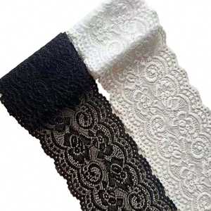 Tela de Encaje Elástica Transpirable en Blanco y Negro, Encaje de Alta Resistencia de 10 cm de Ancho, Algodón Elástico Ecológico - Product Image 6