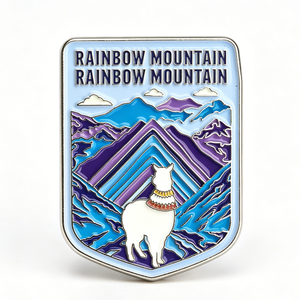 Rainbow Mountain Metal Pin Hard Enamel Zinc Alloy Rectangle Souvenir Animal Theme Travel Gift - Product Image 6