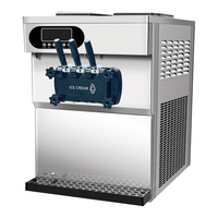 Machine à crème glacée 3 saveurs, vente en gros, yaourt glacé et glace molle avec système de pré-refroidissement 25L/heure pour compresseur
