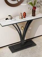 Console d'entrée commerciale moderne minimaliste ultra-étroite en marbre de luxe léger, design mural, démontable et assemblable