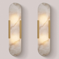 Lampes murales LED en marbre espagnol postmoderne - Design de luxe pour les chambres d'hôtel, les salons, les couloirs et les entrées |   Cuivre multicolore
