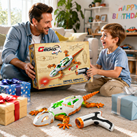 Gecko RC grimpeur de murs 2.4G anti-interférence avec suivi de lumière 360° °   Voiture télécommandée rechargeable en forme de lézard pour enfants