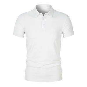2025 été nouveaux hommes 100% coton polos affaires décontracté à manches courtes T-Shirt couleur unie Streetwear Style tricoté tissu - Product Image 2