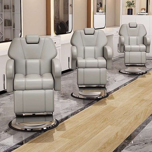 Sillón de Peluquería Reclinable con Respaldo Ajustable, Bomba Hidráulica, Reposacabezas Ajustable, Color Gris Moderno - Product Image 2