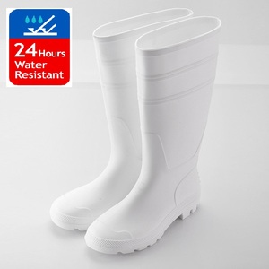 rubber boots white