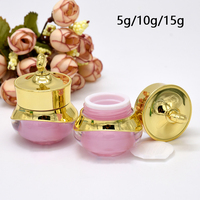 Bouteille vide de diffuseur d'arome d'or en verre de forme de couronne de luxe de 5g 10g 15g avec des couvercles