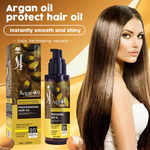 Venta al por mayor Etiqueta Privada aceite de argán marroquí suero para el cabello aceite de glicerina orgánica para el cabello para el control del frizz alisado del brillo - Product Image 1