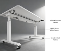 Bureau debout électrique à double moteur, 3 niveaux, intelligent, mobile, réglable en hauteur, pliable, pour réunions
