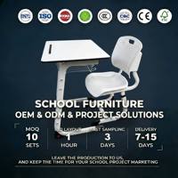 Escritorio y Silla Ergonómicos para Producción de Alto Volumen, Conjunto de Mesa y Silla Perforada Transpirable para Aula, Muebles Escolares Modernos