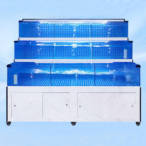 Usine Restaurant Vente en gros Rectangle Verre Vivant Réservoir de poissons frais Vitrine de fruits de mer d'<span class=keywords><strong>extérieur</strong></span> - Product Image 4