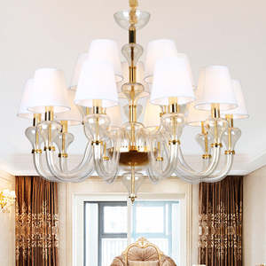 Offre Spéciale américain Simple salon chambre hôtel européen bras en verre clair lustre classique - Product Image 3