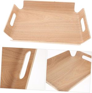 Plateau rectangulaire en bois courbé avec logo personnalisé, plateau de service pour aliments, ustensiles de cuisine - Product Image 6