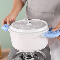 Siliconen pannenlappet met handclip, isolatie, hittebestendig, antislip, voor hete pannen, koekenpannen en sauspannen