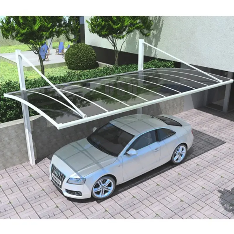 Design moderno stabile posto auto coperto in alluminio per coperture per auto a baldacchino in policarbonato per auto doppie
