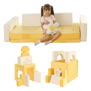 Giving Tree Kids Modular <b>Sofa</b> Building Blocks 27.5 In Yellow Educational Climbing Furniture For Children Age 3 And Above - Product Image 5
