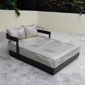 Lettino Doppio Reclinabile <span class=keywords><strong>da</strong></span> Esterno in Alluminio Nero per Piscina, Resistente a Tutte le Condizioni Atmosferiche, Prezzo di Fabbrica - Product Image 3