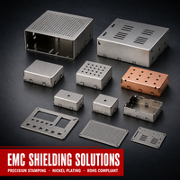 Écran de protection RF EMC personnalisé pour carte PCB, à montage sur carte, avec cadre nickelé à clipser, couvercle en étain et estampage en cuivre OEM