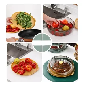 Couverture isolante pour aliments domestiques, transparente, empilable, anti-poussière, anti-insectes, gadgets de cuisine réutilisables - Product Image 2