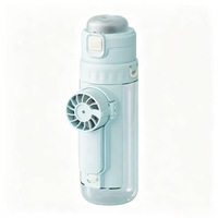 XHLSUB 690ml Gourde en plastique portable avec ventilateur pulvérisateur USB, multifonction intelligente, double gourde, bouteille d'eau sport