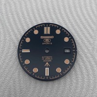 Componenti per Modifica Orologi, Quadrante Nero con Motivo a Onde 31mm, Luminoso Verde, Compatibile con Movimento NH35