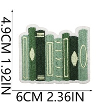 Patch en tissu non tissé vert rétro brodé sur le thème de l'informatique, en fil de polyester, pour vêtements en jean, motifs fleur, papillon, cœur, enveloppe