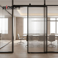 Système de porte coulissante invisible à cadre fin en verre, design moderne et personnalisé