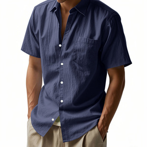 Camicia da Uomo Casual a Maniche Corte/Lunghe, Elasticizzata, Antipiega, Tinta Unita, Slim Fit, Elegante per Business - Product Image 2