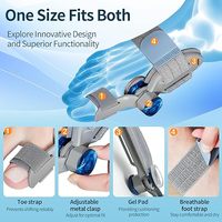 Semelles de confort de sport bleues réglables pour hommes et femmes, correcteur d'oignon à gros orteils, attelle fixe pour le soulagement des oignons Hallux Valgus