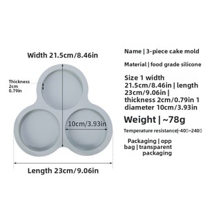DIY Silikon 4-Zoll Runde 3-Fach Kuchenform & Backblech Multifunktionales Ofenfestes Backwerkzeug - Product Image 4