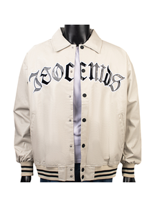 Blousons d'hiver unisexes personnalisés OEM, style streetwear, broderie, polyester/coton, col montant, logo frontal, boutons, veste de motard - Product Image 2