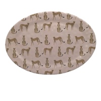 Plaques en mélamine 100% ovales réutilisables, 5 pièces, vente en gros, surface martelée, lavable au lave-vaisselle