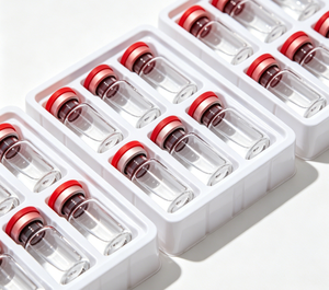 Flacons stériles en borosilicate avec bouchons à clapet rouge/bleu/blanc |   Flacons prêts à l'emploi pour applications cosmétiques et de laboratoire lyophilisées - Product Image 3