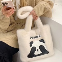 Bolso de hombro de felpa con diseño de panda anime, suave y lindo, para niñas, estilo transfronterizo.