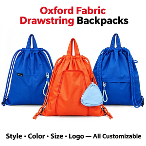 Bolsa de compras con cordón de Oxford impermeable con logotipo personalizado de fábrica, bolso de material sostenible, proveedor OEM/ODM - Product Image 1