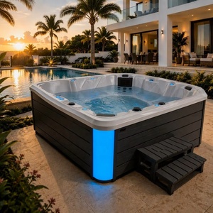 Modern Luxury Family 5 Person Spa Tubs Outdoor Spa Hot CE Approved Jacuzzier Spa With Speaker LED Light - Product Image 3