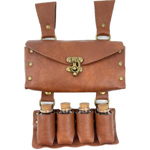 Nouvelle sacoche latérale en cuir PU de style médiéval d'alchimie de Zesi, quatre flacons à médicaments en liège, accessoires de costume de magicien fantastique - Product Image 6