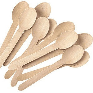 Cuillère en bois jetable naturelle de qualité supérieure, biodégradable, en bois de bouleau, pour la restauration, les restaurants de restauration rapide - Product Image 2
