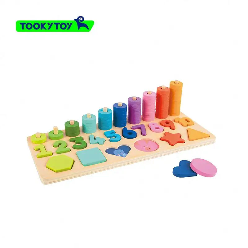 2024 nuovo Design giocattoli per bambini che contano Stacker giocattolo educativo in legno per bambini
