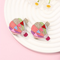 Barrette à cheveux pour enfants en plastique, paillettes brillantes, sirène, montgolfière, dessin animé, chat, clip bec de canard, fête