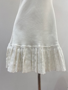 OUDINA 2026 Nuovo <span class=keywords><strong>Abito</strong></span> Estivo Bianco Casual da Donna con Colletto a Polo, Lavorato a <span class=keywords><strong>Maglia</strong></span>, Ampio e <span class=keywords><strong>Plissettato</strong></span> - Product Image 5